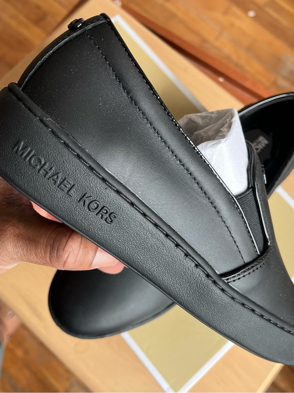 Michael Kors Keaton Black Leather Slip-On Loafers 9.5 - Picture 9 of 11